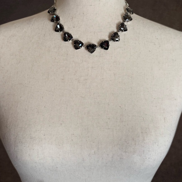 STELLA & DOT • Silver Somerveil Black Grey Crystal Necklace - Picture 4 of 10